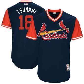 St. Louis Cardinals #18 Carlos Martinez Tsunami Majestic Navy 2017 Players Weekend Jersey JiaSu