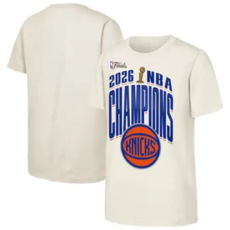 Men's New York Knicks Natural 2026 NBA Finals Champions Bold Teamwork T-Shirt
