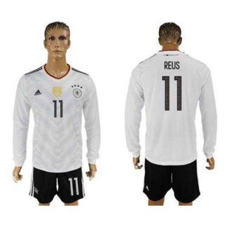 Germany #11 Reus White Home Long Sleeves Soccer Country Jersey