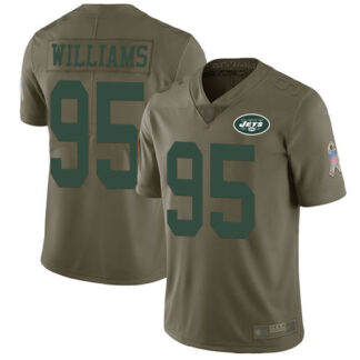 Nike New York Jets #95 Quinnen Williams Olive Youth Stitched NFL Limited 2017 Salute to Service Jersey