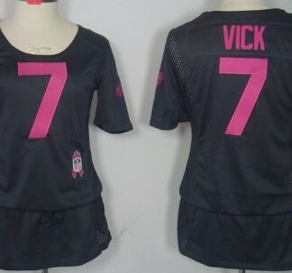 Nike Philadelphia Eagles #7 Michael Vick Breast Cancer Awareness Gray Womens Jersey