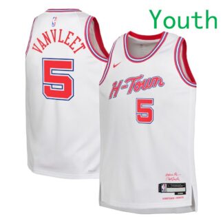 Youth Houston Rockets #5 Fred VanVleet Nike 2025 City Edition Swingman Jersey White