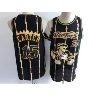 Men's Toronto Raptors #15 Vince Carter Black Throwback Stitched Jersey Z6M1