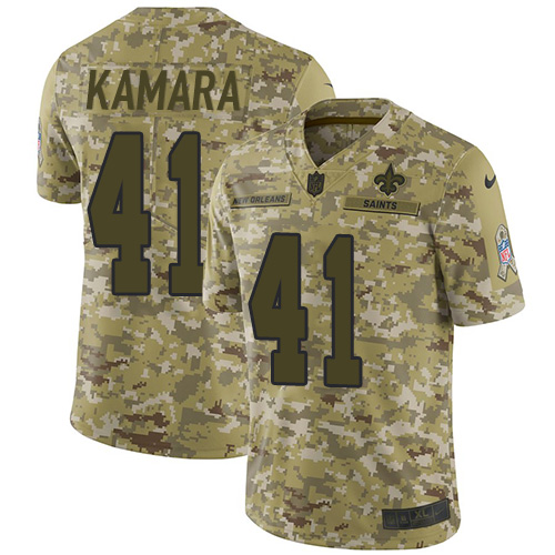 Nike New Orleans Saints #41 Alvin Kamara Camo Youth Stitched NFL Limited 2018 Salute to Service Jersey