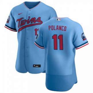 Minnesota Twins #11 Jorge Polanco Men’s Nike Light Blue Alternate 2020 60th Season Authentic Team MLB Jersey