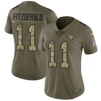 Nike Arizona Cardinals #11 Larry Fitzgerald Olive/Camo Women’s Stitched NFL Limited 2017 Salute to Service Jersey