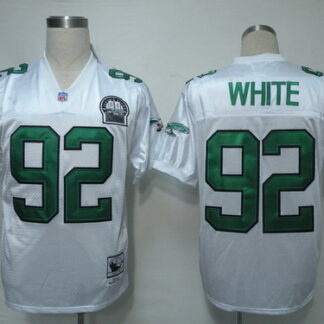 Philadelphia Eagles #92 Reggie White White Throwback 99TH Jersey