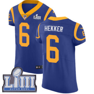 Nike Los Angeles Rams #6 Johnny Hekker Royal Blue Alternate Super Bowl LIII Bound Men’s Stitched NFL Vapor Untoucha...