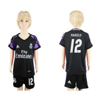 Real Madrid #12 Marcelo Black Kid Soccer Club Jersey