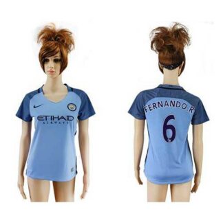 Women’s Manchester City #6 Fernando.R Home Soccer Club Jersey