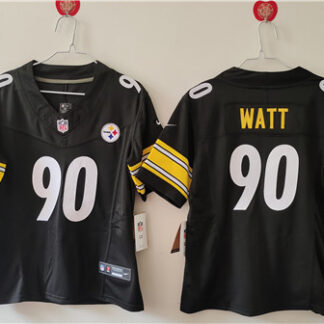 Women's Pittsburgh Steelers #90 T. J. Watt F.U.S.E. Black Vapor Football Stitched Jersey(Run Small)