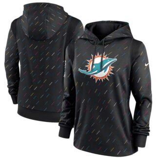 Women's Miami Dolphins Nike Anthracite 2021 NFL Crucial Catch Therma Pullover Hoodie