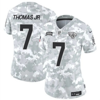 Women's Jacksonville Jaguars #7 Brian Thomas Jr. 2024 F.U.S.E Arctic Camo Salute To Service Limited Stitched Footba...
