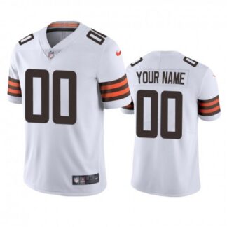 Cleveland Browns Custom Men’s Nike White 2020 Vapor Limited Jersey