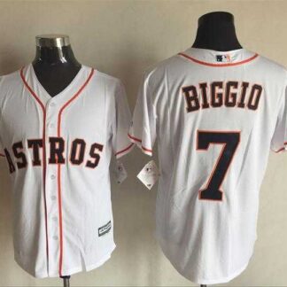 Majestic Houston Astros #7 Craig Biggio White Stitched Baseball Jersey