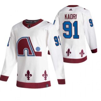 Colorado Avalanche 91 Nazem Kadri White Adidas 2020-21 Reverse Retro Alternate Jersey Dzhi