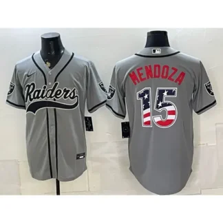 Youth Las Vegas Raiders #15 Fernando Mendoza Gray Vapor Limited Baseball Jersey