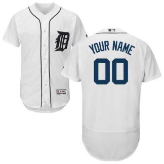 Detroit Tigers Customized Majestic Flexbase Collection Stitched Baseball WEM Jersey - White