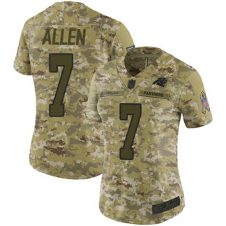 Nike Carolina Panthers #7 Kyle Allen Camo Women’s Stitched NFL Limited 2018 Salute to Service Jersey