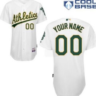 Men's Oakland Athletics Customized White Jersey
